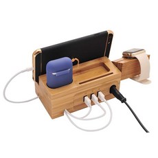 대나무 헤드폰 충전기 스탠드 airpods 충전 도킹 스테이션 아이폰 x 8 7 6 5 우드 충전기 스탠드 홀더 애플 시계, 단일, AU Plug^0