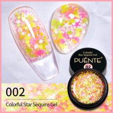 PUENTE PVC 소프트 솔리드 젤 UV LED 3D 조각 투명 컬러 하드 네일 아트 젤 5ML 스테레오 모델링 흡수, 05 Star sequins 02, 1개