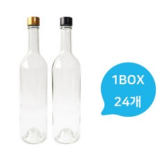 와인병 750ml 담금주병 술병 효소병 오일병 24개_1BOX, 와인750ml(골드캡)24개+수축필름(골드)24개