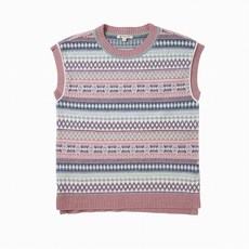 써스데이아일랜드 전판 자카드 오버핏 베스트_T208MVT235W
