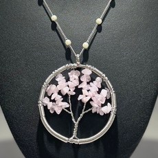 원석자수정목걸이