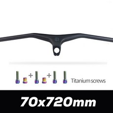  자전거 일체형 핸들 바 통합 탄소 mtb 라이저-17도 티타늄 나사 3k 블랙 매트 xc mtb 70mm, 70x720mm, 1개 