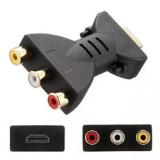 HDTV-AV 금도금 HDMI 호환 남성-RCA 빨간색 노란색 흰색 비디오 오디오 어댑터 AV 컴포넌트 컨버터 DVD용, 01 HDMI to AV, 1개