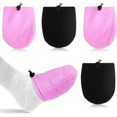 여성용 캐스트 토 커버 및 양말 남성용 4팩 논슬립 프로텍터로 따뜻하게 유지하고 발목 다리 발 다크 블루 블랙, Purple/ Black, 4개