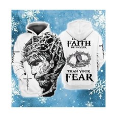 예수님의 기도 믿음은 하나님을 두려워하는 것보다 더 큽니다 3D 후드티 최고의 가격 미국 사이즈 피오갓 스웨트셔츠