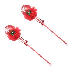 2 Pcs 크리 에이 티브 독특한 플래시 스틱 조명 된 장난감 파티 성능 지팡이 크리스마스 광선 스틱 어린이위한|글로우 파티 용품|, 1개, Red, 40x5cm