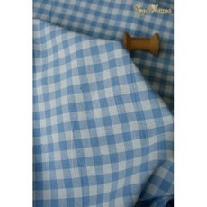 리투아니아린넨 빈티지 린넨 격자 무늬 원사 염색 코튼 원단 식탁보 드레스 가방 천 140x50cm