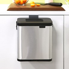 주방 냄새차단 스텐 음식물 쓰레기통 걸이형 싱크대 휴지통