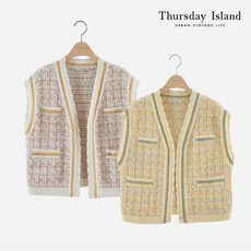  써스데이아일랜드 [Thursday Island] 그라데이션 트위트 오픈 베스트(T218MVT240W)  상품 이미지