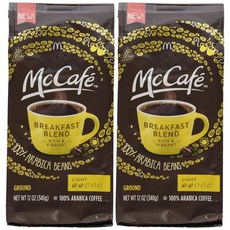 맥도날드 McCafe 프리미엄 로스팅 그라운드 커피백 12.oz 2팩 브렉퍼스트 블렌드 라이트