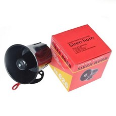 보안 DC 12V 야외 경보 사이렌 와이어 시끄러운 경적 115Db 외부 Sirena 알람 스피커 시스템 15W, 1개, 01 Black