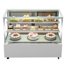 제과 카페 쇼케이스 1500 블랙 화이트 라운드 사각형, 직각후면도어바닥형1.5x0.65x1.2m
