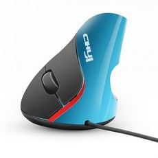 버티컬마우스 블루투브 무선 마우스CHYI 유선 세로 마우스 1600 인치 당 점 인체 공학적 디자인 USB 광학, 06 파란, 한개옵션1