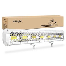 Nilight 50.8cm20인치 LED 조명 바 레드 트리플 로우 420W 스팟 플러드 콤보 42000LM 운전 보트 오프로드 낚시 사냥 비상 안전 UTV 픽업 밴 트랙터용, White Shell with White Light, 1개