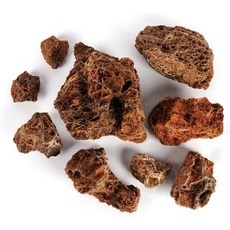 아쿠아스케이핑 테라리움 팔루다리움 비바리움 파충류 양서류 인클로저용 랜든 블랙 용암 돌(16파운드 3~10인치 11개)