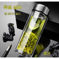 휴대용 티텀블러 이중유리 티보틀 차 거름망 물병, 특혜금, 1개