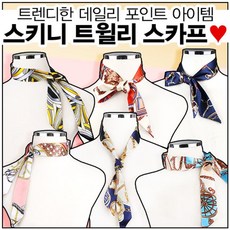 스키니 롱 트윌리 스카프 머플러 롱 트윌리 쁘띠 실크