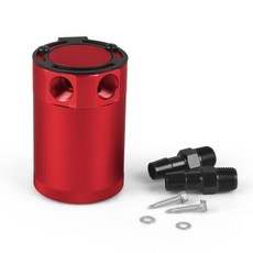 범용 배플 컴팩트 알루미늄 저수지 오일 캐치 탱크 연료 통기성 주전자 300ml 2 포트 캔, CHINA, 빨간, 1개