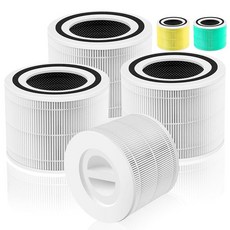 Pulluty LEVOIT Core 300/Core 300-P/Core 300S 공기 청정기용 Core 300 교체 필터 3-in-1 H13 등급 트루 헤파 활성탄 필터 포함, 4, White - Original Filter