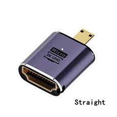 Mni 마이크로-HDMI 호환 U자형 L 타입 HDMI 분배기 수-암 변환기 8k hdmi 4K 120Hz 270 90 도 앵글 어댑터, [22] A-D Straight, 1개