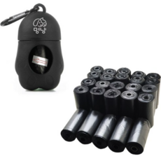  멍냥 반려동물 휴대용 배변봉투 케이스 + 리필봉투, 1545개, 블랙 