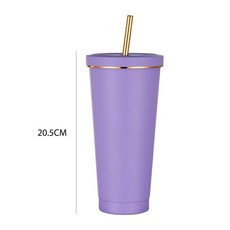 차량용커피포트 750ml 자동차 물 컵 스테인레스 스틸 304 커피 보온병 머그잔 누출 방지 미끄럼 진공 플라, 01 Purple