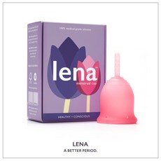 Lena Menstrual Cup - Reusable Period Cup/Made in USA, Heavy / Large / Pink