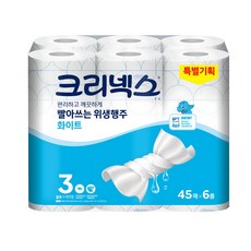 Kleenex 舒潔 可水洗衛生紙巾 白色, 45張, 6捲