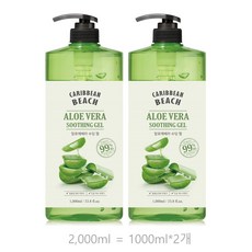 캐리비안비치 대용량 알로에 수딩젤 1000ml, 2L, 1개