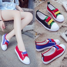 위파인더 알리 익스프레스 여름 새로운 한국어 야생 여성 신발 플랫 바닥 학생 단일 신발 벨크로 작은 흰색 신발 여성