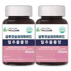 윌케어 글루코실 세라 마이드 밀추출물정 티크 세라마이드 500mg x 60정, 2개