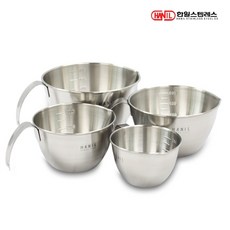 한일스텐레스 [한일STS] 스텐레스304 손잡이 계량믹싱볼 4종(250+500+750+1200ml) 계량컵, 없음/없음/없음, 1개