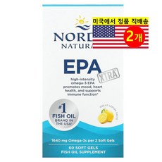 Nordic Naturals 노르딕 네추럴스 오메가 3 EPA Xtra 820mg 레몬향, 2개, 60정