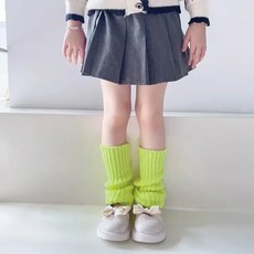 책상 발풍기 사무실 온풍기 발난로 캔디 컬러 다리 워머 니트 발 커버 가을 겨울 탄성 튜브 양말 19 스타일, [01] Length -28cm, [07] Fluorescent green