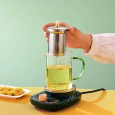 인덕션 머그컵워머 전기 100도 티 워머 차 끓이는 보온, 1개, 화이트 독수리 부리 유리