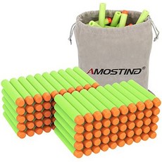 AMOSTING 리필 다트 Nerf N-Strike Elite Zombie Strike Rebelle 용 100PCS 총알-보관 가방 포함 녹색, 단색_One Size, 단색_One Size, 단색