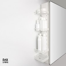 팍스리빙 NEW DUE랙 II 다용도 욕실 코너 틈새 선반 다양한 사이즈, 화이트59cm