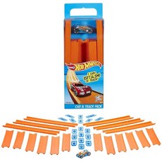 Hot Wheels Track Builder 스트레이트 트랙 세트 37 구성 부품 및 1 64 스케일 장난감 자동차