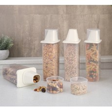 그린쿡 곡식통1200ml 4EA 씨리얼 파스탕 잡곡 곡물 사료 견과류통, 아이보리