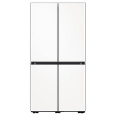 삼성전자 비스포크 프리스탠딩 4도어 냉장고 865L 방문설치, 글램 화이트(도어), 오프 화이트(내부),