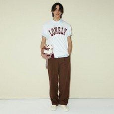 노앙 LONELY/LOVELY SHORT SLEEVE T SHIRT WHITE BURGUNDY