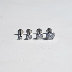 [0.8mm] 써지컬 화이트큐빅 라블렛 피어싱 귀걸이
