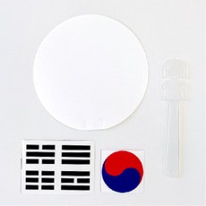 광복절 태극기 부채 만들기세트 종이부채 만들기재료 미술부채 손잡이부채 손부채 DIY, 1개, 태극기부채 사각