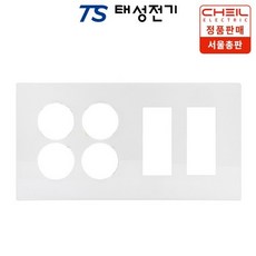 태성전기 제일전기 디노 통합수구 4개용 콘센트4구 플레이트 좌타입, 1개