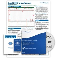 2016년 Microsoft Excel용 TEACHUCOMP DELUX 비디오 트레이닝 튜토리얼 과정 - 레슨 PDF 설명서 빠른 참조 가이드 테스트 수료증