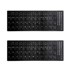 한글 한국어 키보드 스티커 자판, 2개입, 블랙