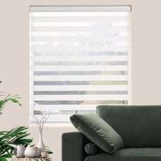 JIANGPIN TEXTILE 로만쉐이드 커텐 안방 지브라 롤러 블라인드 거실용 이중 레이어 롤업 낮과 밤을위한 세미 쉬어 쉐이드 창 프라이버시 조명 제어 높이 72 인치 흰색