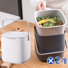 쓰레기통x2개 욕실 가정용음식물쓰레기통 음식물 음식물처리 잔반통 싱크대음식물 잔반처리통