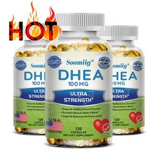 DHEA 100mg은 균형 잡힌 남성과 여성 호르몬 수준을 지원하고 건강한 신진대사 뇌 면역 기능 및 순수한 에너지를 지원하는 천연 DHEA 보충제입니다., 60캡슐, 1개, 60정