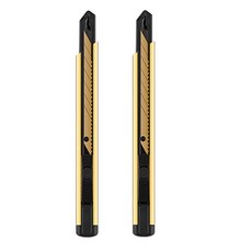 알루미늄 금속 만능 칼 상자 절단기 높은 탄소 강철 잎 자동 잠, 1개, 22.2pcs Gold Knife